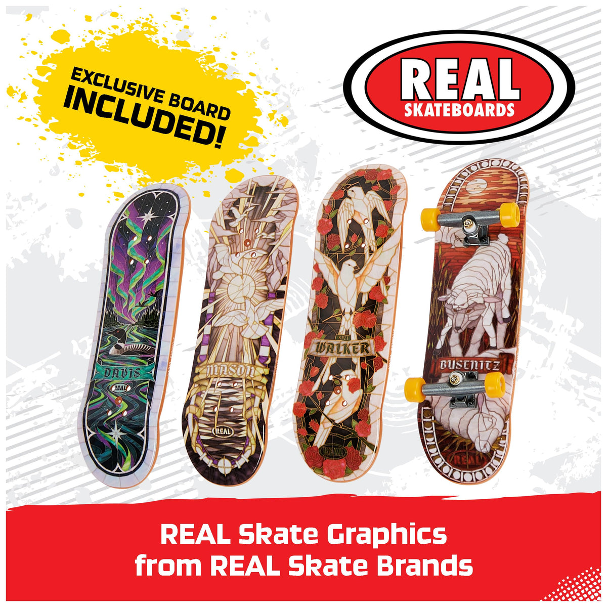 TECH DECK Real Skateboards Ultra DLX Customizable Fingerboards 4-Pack | Customize 4 Boards, Stickers & Grip Tape, Authentic Details, Fidget Skateboard Toy Gifts for Kids & Collectors Ages 6+
