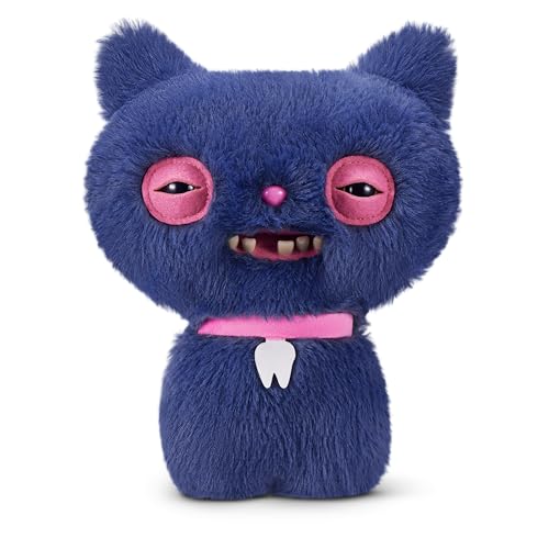 Fuggler Alley Cats 9-Inch Plush Toy (Cheezee) Grey by ZURU – Funny Ugly Monster Stuffed Animal with Human-Like Teeth, Collectible Plush for Kids, Tweens, Teens, Adults & Cat-Loving Weirdos