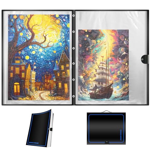 ALL4JIG 25.98"×30.31" Puzzle Binder – Space-Saving Storage Folder for 500–1000 Piece Puzzle Collection, Holds 20 Puzzles, HD Film Pockets, Birthday Gift for Mom & Grandma
