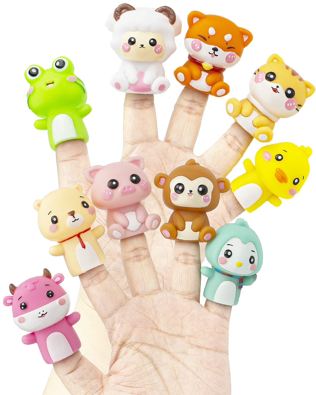 AQKILO Animal Finger Puppets, Funny Toys for Stories and Gifts, 10 Pieces | Weird Stuff Gifts With Funny Animals, Silly Stories, Pretend Play, Party Fun, and Creative Surprises