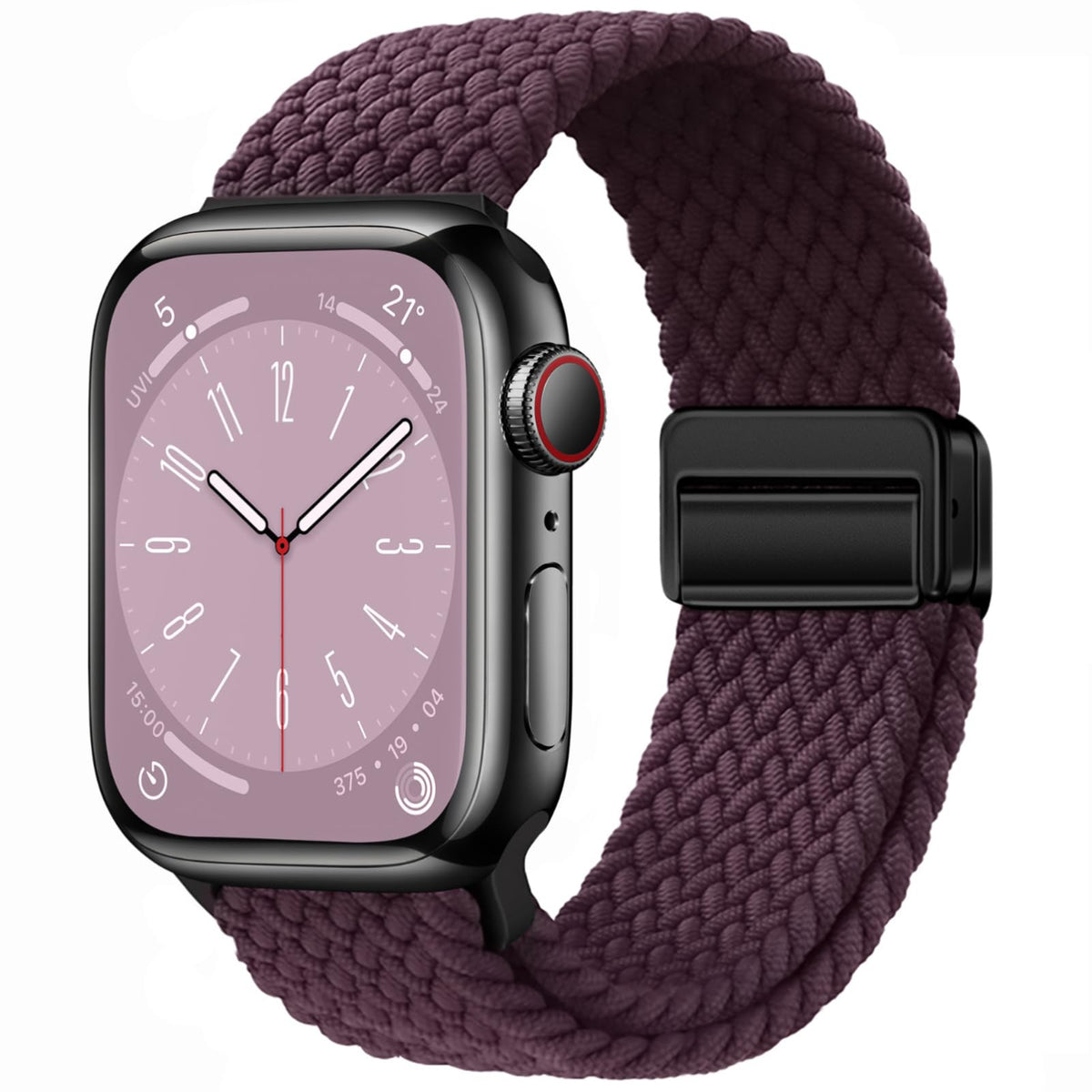 Magnetic Braided Sport Loop Compatible with Apple Watch Bands for Women Men | 38mm 40mm 41mm 42mm 44mm 45mm 46mm 49mm,Stretchy Breathable Nylon Strap for iWatch Series 12 11 10 9 8 7 6 5 4 3 2 1 SE Ultra