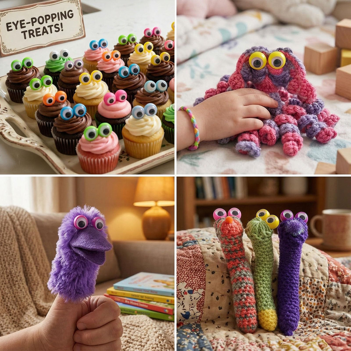 3 OTTERS Finger Puppets for Party Favors, Googly Eye on Rings for Kids | Rave Trinkets Party Favors, Goodie Bag Fillers, Pinata, Carnival, Classroom Prizes Treasure Box