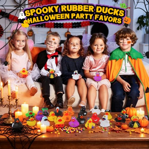 24 Halloween Rubber Ducks, Assorted Styles Party Favors Goodie Bag Fillers