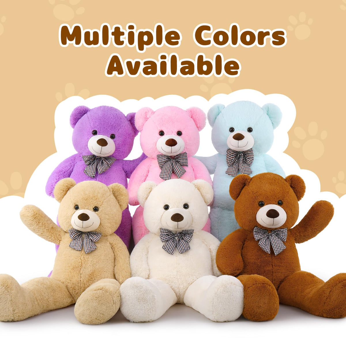 MaoGoLan 47 Inch Giant Teddy Bear, Big Stuffed Animal Plush Toy Gift | A heartwarming way to show love and care on birthdays, baby showers, Christmas, Valentine’s Day, and anniversaries