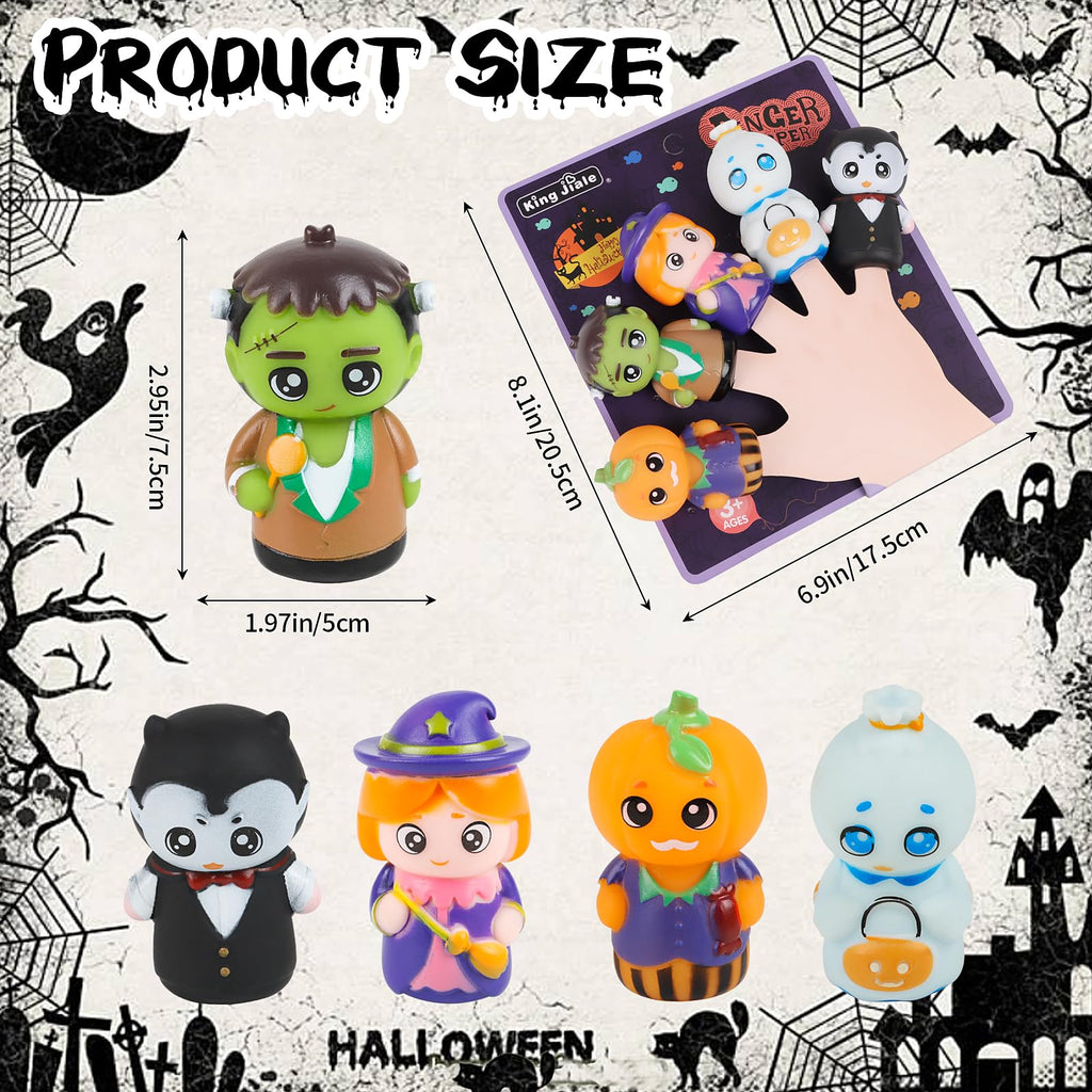 FOIMAS Halloween Finger Puppets,5pcs Pumpkin Witch Finger Puppet Toys for Kids Trick or Treat Halloween Bag Filler Party Favor Supply