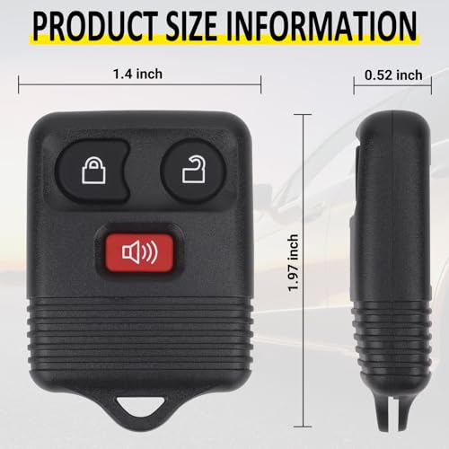 Vurkcy Keyless Entry Remote Key Fob Compatible with Ford F150 F250 F350 Escape Expedition Explorer Ranger, Lincoln, Mercury, Mazda and More, Replacement for CWTWB1U331 CWTWB1U345, 3 Button (Pack of 2)