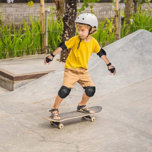 HocIece Kids/Youth Knee Pads Elbow Pads for 3-14Years Boys Girls 6 in 1 Kids Protective Gear Set Adjustable for Skating Cycling Bike Rollerblading Scooter Roller Skates