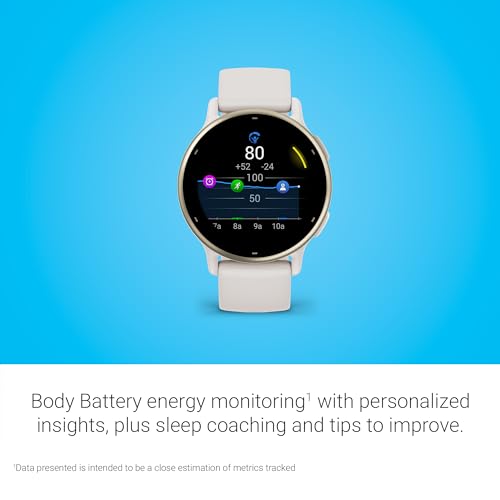 Garmin vívoactive® 5, Health & Fitness GPS Smartwatch, 42mm, Ivory | 24/7 Health Monitoring, Built-In Sports Apps, Sleep Coach, Body Battery™ Energy Monitoring, Workout Benefit & Recovery Time
