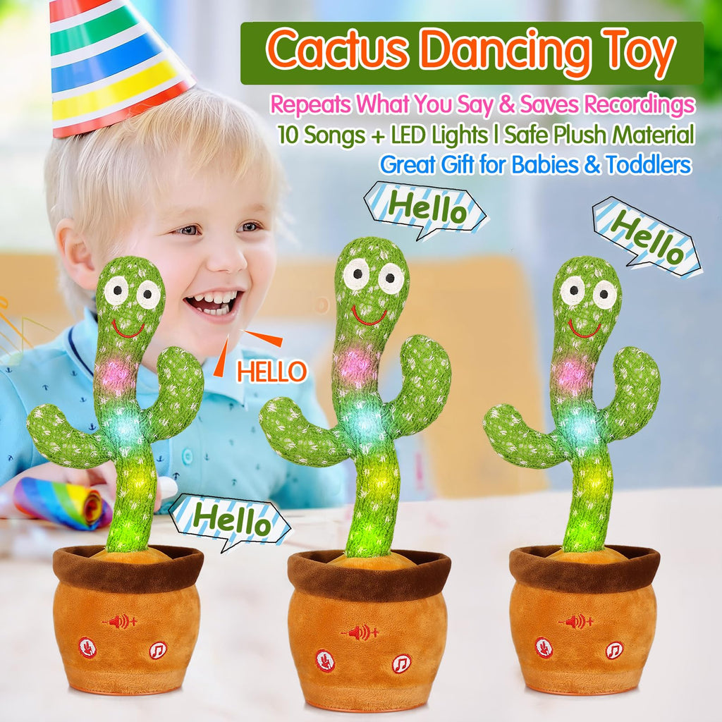 Emoin Talking Cactus Toy, Interactive Toys Dancing Cactus Toy Mimicking Repeating What You Say, Toddler Infant Baby Toys Gifts for 6 7 8 9 10 Month Old Baby Toys for 1 2 3 Year Old Boy Girl