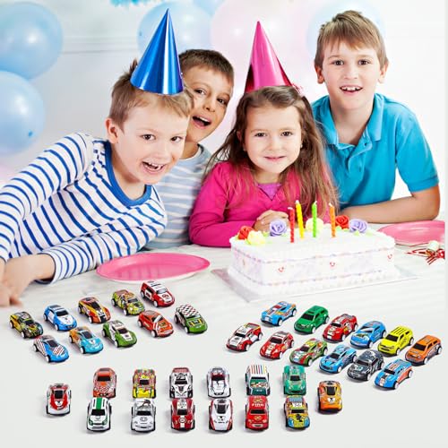 36PCS Metal Pull Back Cars, Toy Cars for Kids Ages 4-8, Treasure Box Prizes | Race Cars for Kids, Bulk Party Favors, Pinata Stuffers for Kids, Classroom Prizes, Christmas Stocking Stuffers for Boys Girls