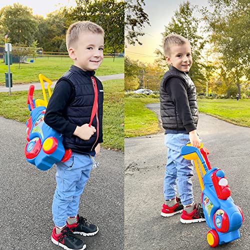 Liberry Toddler Golf Clubs Set Toy for 1 2 3 4 Years Old Boys Girls, Blue | Upgraded Kids Golf Cart, Shoulder Strap Design, Indoor and Outdoor Sports Game, Birthday Gifts for Baby