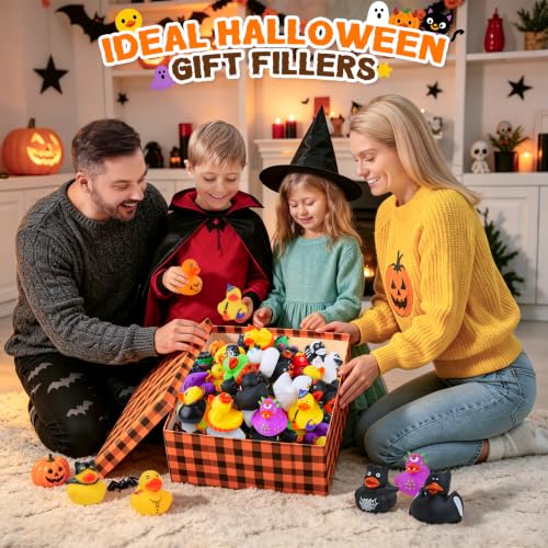 24 Halloween Rubber Ducks, Assorted Styles Party Favors Goodie Bag Fillers
