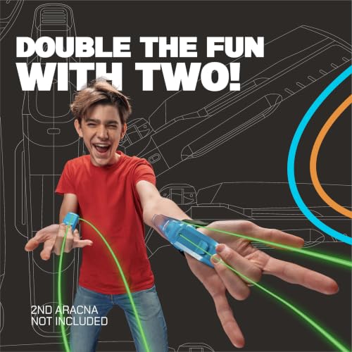 ZipString Aracna Glow-in-the-Dark Webshooter String Launcher Toy | With Travel Box & Fluorescent Strings, For Kids, Teens & Adults, Patented, Reloading, Durable, Superhero Web Shooting Action