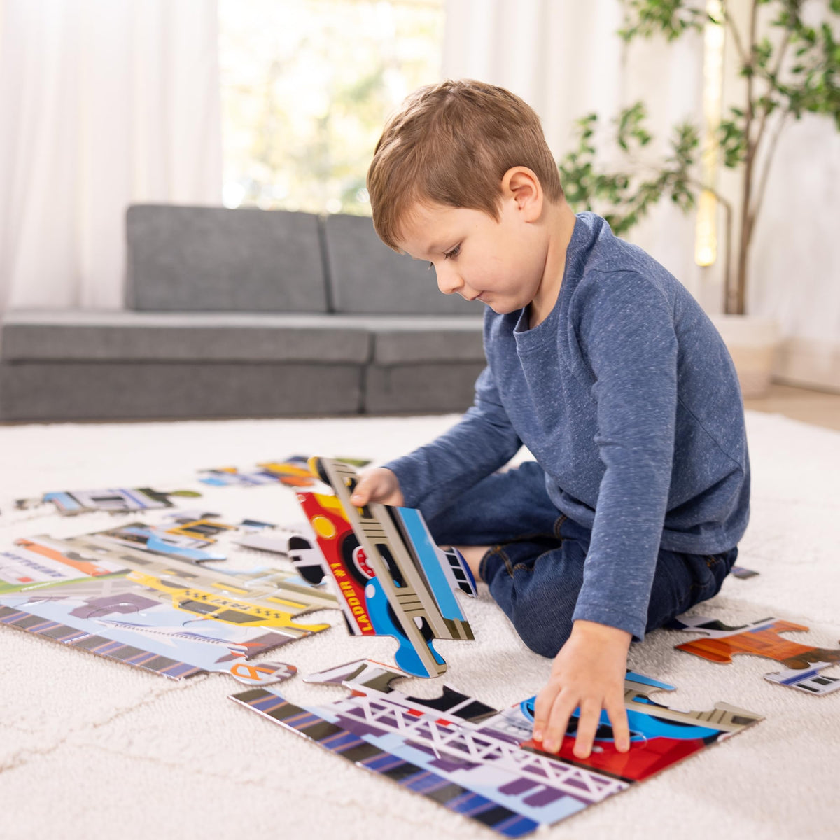 Melissa & Doug Traffic Jam Jumbo Floor Puzzle 24-Piece Set