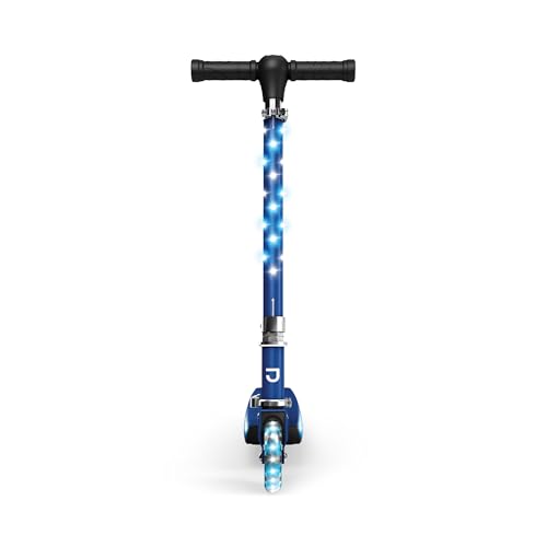 Jetson Jupiter Kids 2-Wheel Light-Up Kick Scooter, LED Lights on Handlebar, Stem, Wheels & Deck, Adjustable Handlebar, Rear Brake, Easy-Folding Mechanism, Ages 5+
