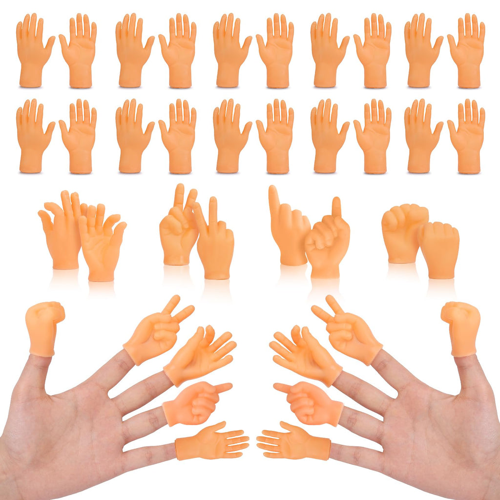30 pcs Tiny Hands Finger Puppets, Mini Hands Little Small Hands mini Thing Gag Performance Funny Fingers for Puppet Show Gifts Classroom Prizes Party Favors for Kids (7 Styles)