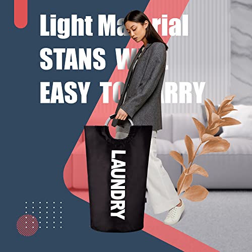 Caroeas Tall Laundry Basket 90L, Large Hamper, Freestanding Laundry Bag | Collapsible waterproof Oxford laundry bag for dorm, laundromat and travel, 13 Colors, Foldable Laundry Bag, Padded Handles