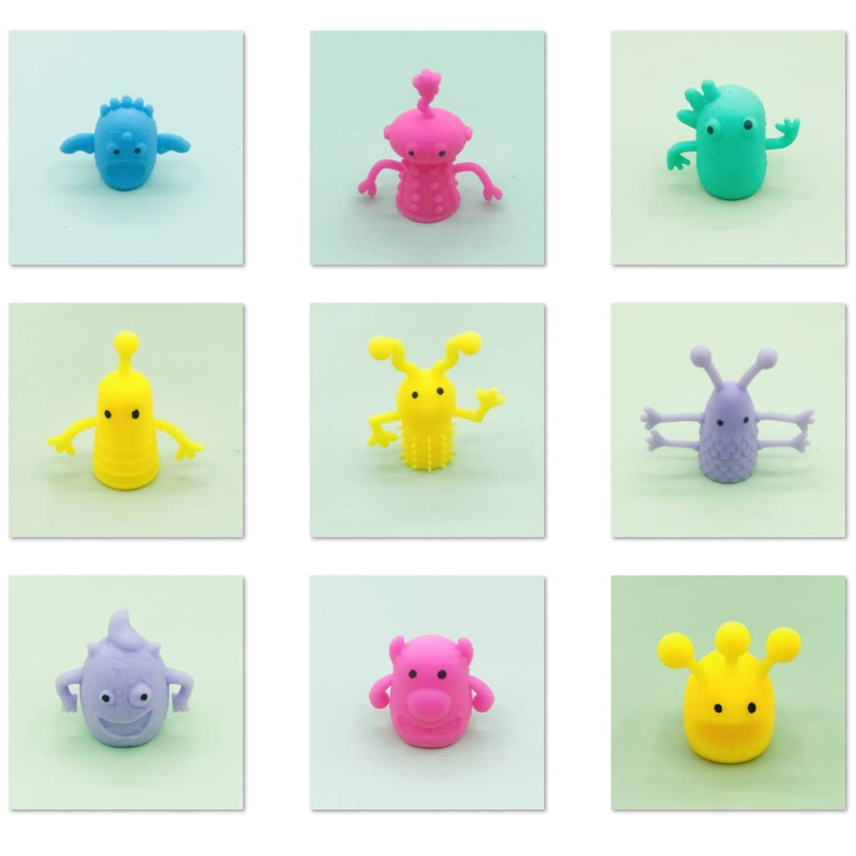 20 PCS Cute Monster Stretchy Finger Puppets Fidget Toys | Soft Rubber Finger Doll Toys for Role Playing,Party,Christmas,Easter Halloween Party Favors