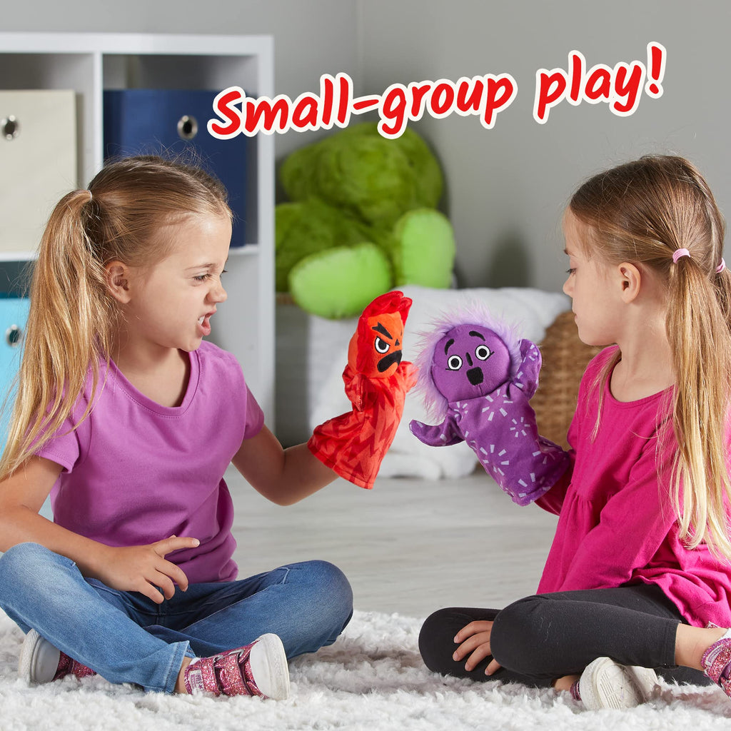 hand2mind Feelings Family Hand Puppets, Emotions Toys, Dramatic Play Therapy Toys for Counselors, Social Emotional Learning Activities, Calm Down Corner Supplies, Social Skills Activities for Kids
