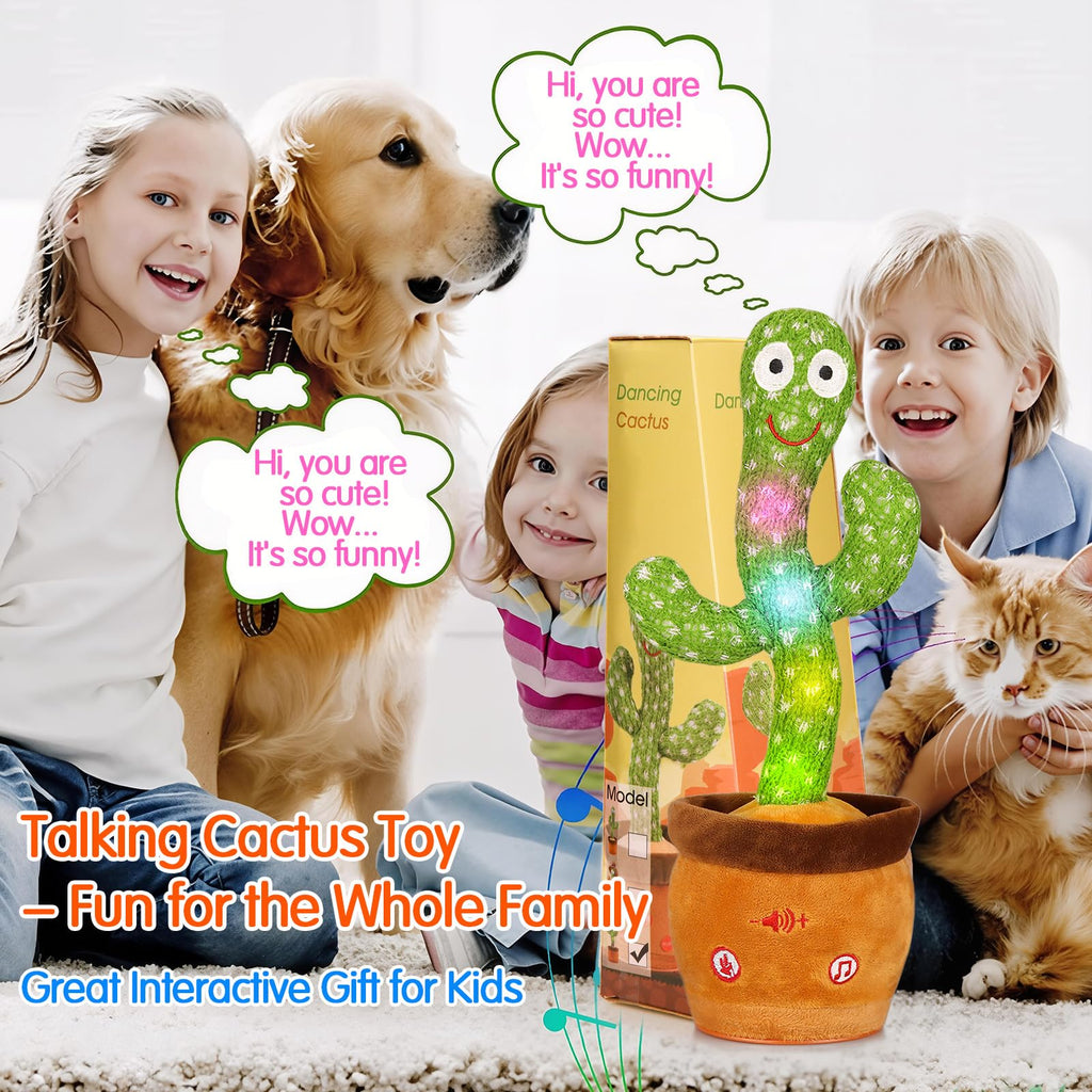 Emoin Talking Cactus Toy, Interactive Toys Dancing Cactus Toy Mimicking Repeating What You Say, Toddler Infant Baby Toys Gifts for 6 7 8 9 10 Month Old Baby Toys for 1 2 3 Year Old Boy Girl