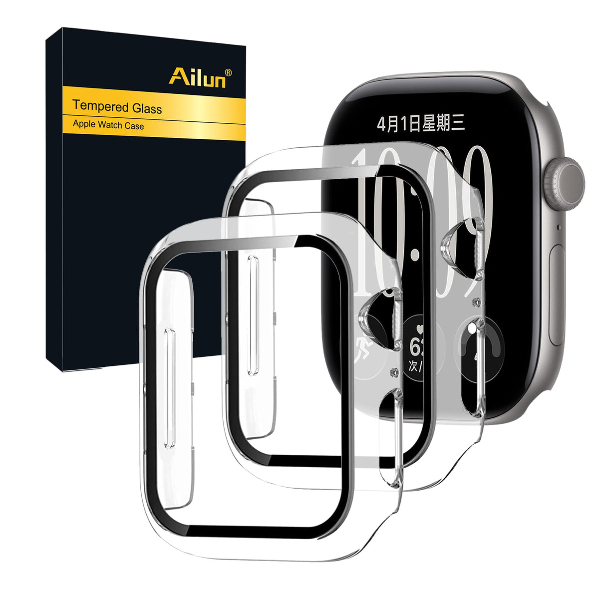Ailun 2 Pack Screen Protector Case for Apple Watch Series 12, 42mm, Clear