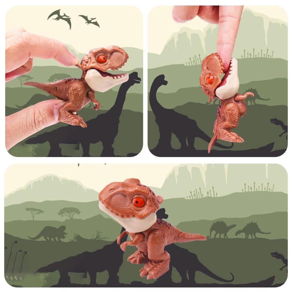 Winbar 6 PCS Biting Finger Dinosaurs Toy, Animal Hand Puppet Dino Toy Gifts | Mini Dinosaur Figures, Safe Material, Drop-resistant, Snap On" To Fingers, Bath Toys For Child, Fun Gift Toys For Toddler
