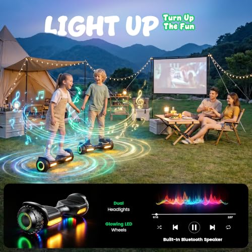 Gyroor Hoverboard G13 All-Terrain Off-Road Bluetooth LED Lights for Kids | UL 2272 Certified, 6.5" All-Terrain Tires, Dual 250W Motors hoverboard for Kids Ages 6-12 & Adults, Birthday & Holiday Gift