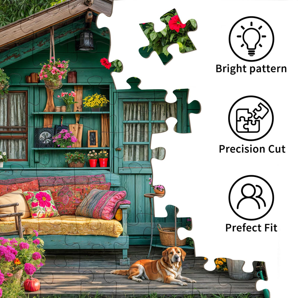 TangMosaic 1000 Piece Puzzle for Adults, Flower House Jigsaw Puzzle, Family Impossible Challenging Puzzles Game, Interlock Perfectly No Dust, Home Decoration, Gifts for Parents Halloween Christmas