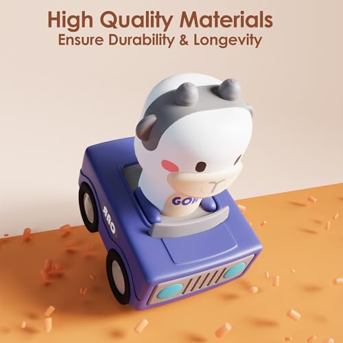 iPlay, iLearn Baby Press to Go Car Toys for Toddlers 1-3, 1 Yr Old Boy Gift | Infant Play Vehicle Set, Push Go Friction Car, Montessori Toy for 6-9-12-18 Months, 1st Birthday Gifts for 1-2 Years Old Girl