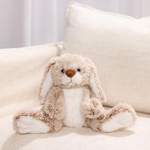 Melissa & Doug Burrow Bunny Stuffed Animal Plushie with Big Feet, Floppy Ears & Fluffy Tail, Adorable Pretend Play Toddler Toys for Girls & Boys 3+