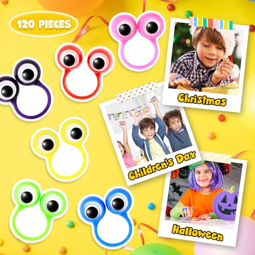 Liesedada 120 PCS Party favors in the nature of small toys Eye Finger Puppets Toys Set Mini Eye Finger Puppets and Classroom Rewards for Kids.