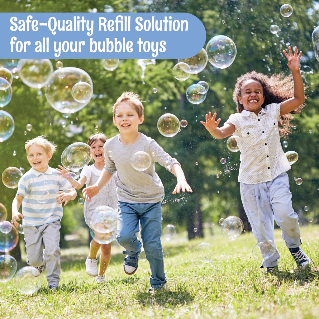 64 oz Iridescent Bubble Solution Refill | Non-Toxic Pre-Mix Bubble Refill Solution No Mixing or Measuring Required | Bubbles for Kids | Bubbles Bulk | Bubble Machine Solution | Giant Bubble Solution