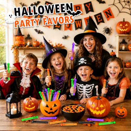 Halloween Party Favors Goodie Bag Stuffers,36-300 PCS Kids Mini Bubble Wand | Small Boo Trick or Treat Basket Bucket Fillers for Kids, Birthday Classroom Games Activities Supplies Prizes Toys Gifts