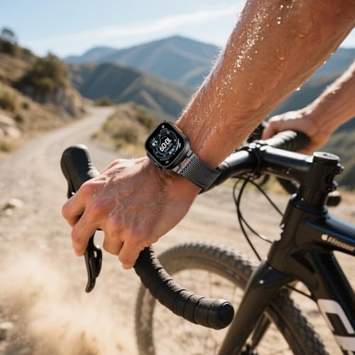 Milanese Loop for Apple Watch Ultra 4/3/2 Band 49mm 40/41/42/44/45/46mm Men | Tactical Mecha Strap,Military-Grade Design,Magnetic Metal Mesh Wristband,iWatch Ultra 2/3/4 Series 12/11/10/9/8/7/6/5/4 SE