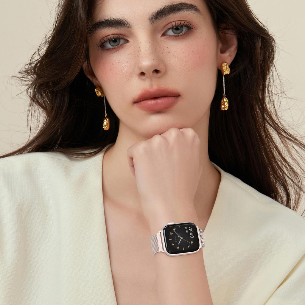 Original Stainless Steel Mesh Loop Compatible with Apple Watch Bands Women | Men 38mm 40mm 41mm 42mm 44mm 45mm 46mm 49mm, Magnetic Clasp for iWatch Bands Series 12 11 10 9 8 7 6 5 4 Ultra SE 3 2 1