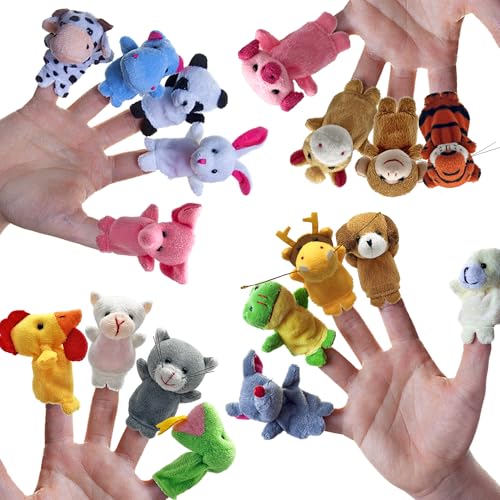 30 PCS Finger Puppets Set Mini Stuffed Animals for Storytelling Teaching Schools Birthday Party Supplies
