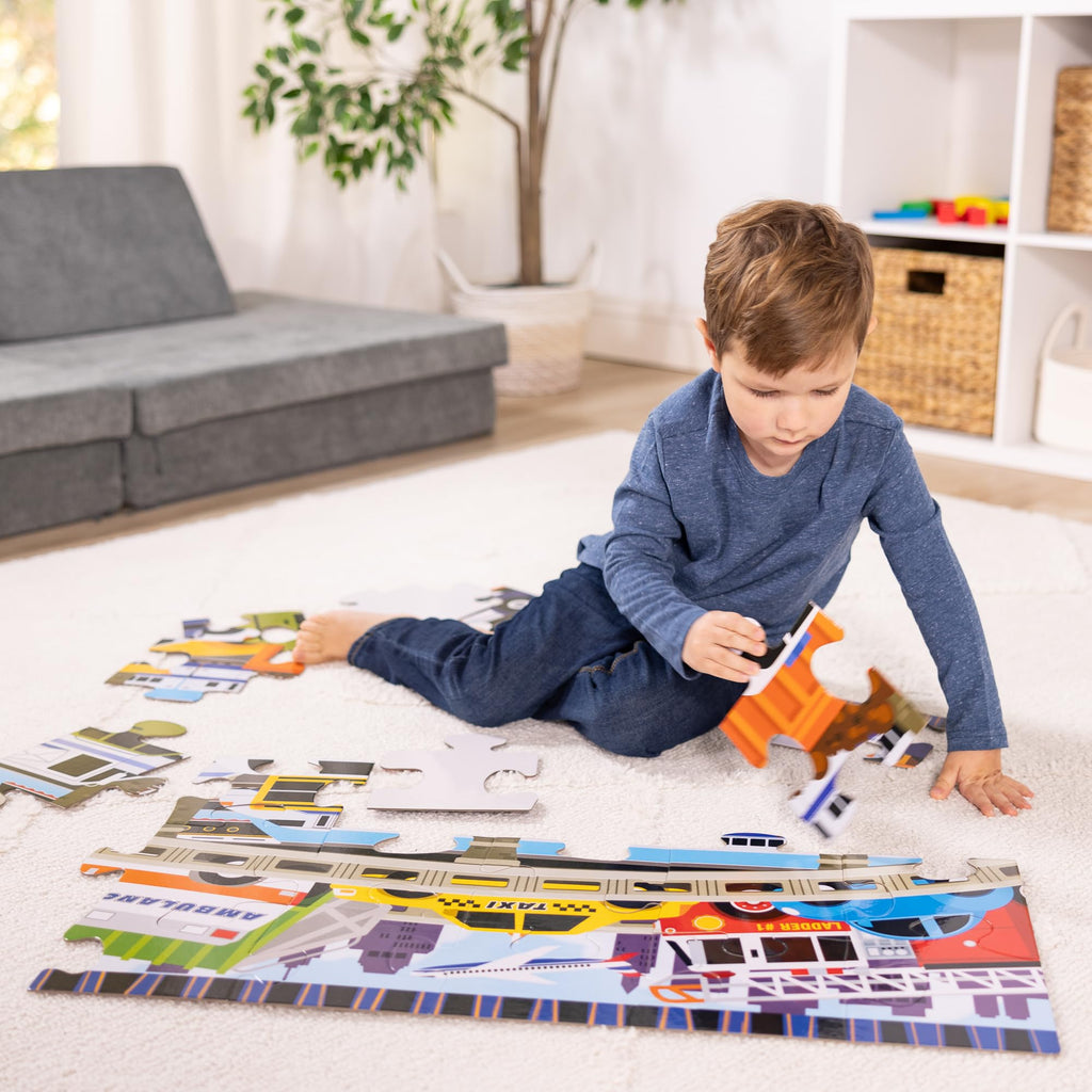 Melissa & Doug Traffic Jam Jumbo Floor Puzzle 24-Piece Set