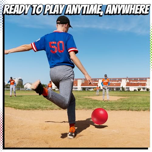 8.5-Inch Kickball Playground Balls for Kids & Adults (6-Pack) | Rubber Kickballs for Kickball, Dodgeball, Four Square, Handball, PE Class, School, Gym, Recess, Backyard & Outdoor Games