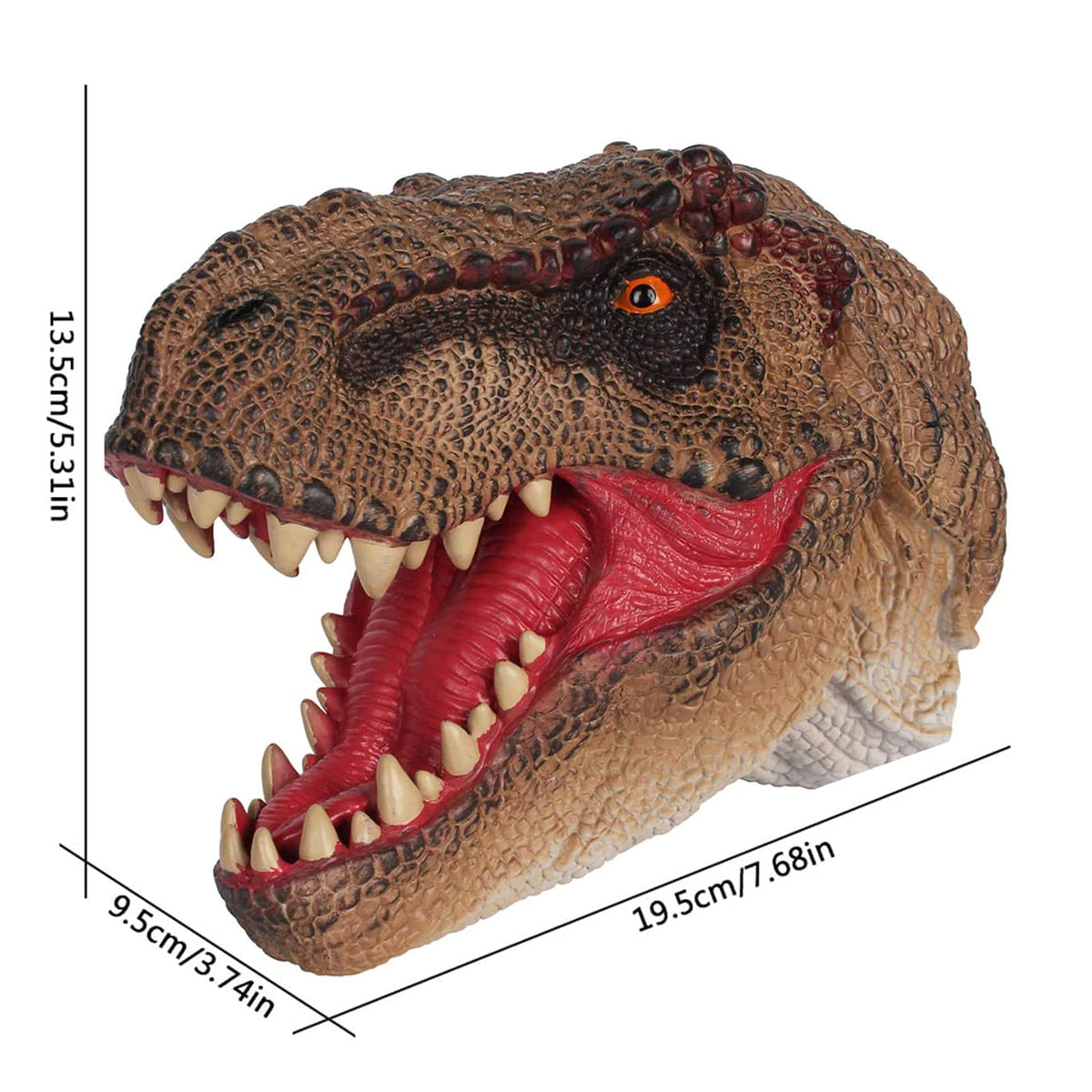 Tyrannosaurus Rex Dinosaur Hand Puppet Toy, Dino Figure Puppets | Battle T-Rex Head Party Role Play Games for Kids, Realistic Dinosaur Soft Rubber Bathing Toys for Boys Girls Gift 3-12