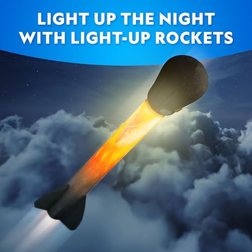 National Geographic LED Air Rocket Launcher Toy for Kids Ages 8-12 | Launches Up to 100 Feet, Air Powered, Foam-Tipped Rockets, Outdoor STEM Toy, Light-Up Rocket, Birthday Gift