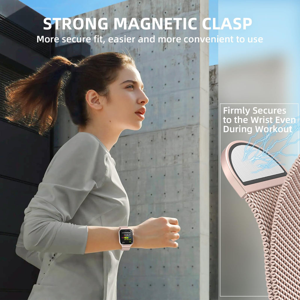 Original Stainless Steel Mesh Loop Compatible with Apple Watch Bands Women | Men 38mm 40mm 41mm 42mm 44mm 45mm 46mm 49mm, Magnetic Clasp for iWatch Bands Series 12 11 10 9 8 7 6 5 4 Ultra SE 3 2 1
