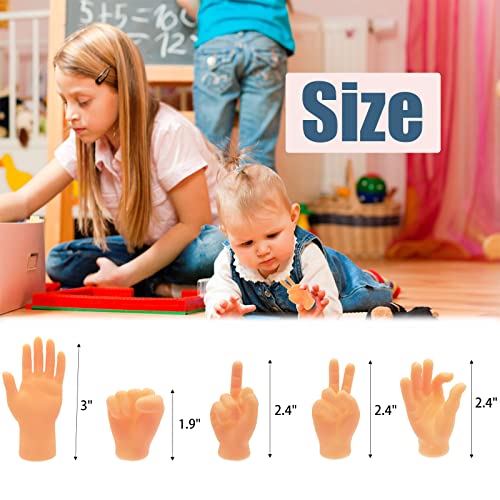14 Pcs Tiny Finger Hands,Premium Rubber Mini Tiny Finger Hands,Flat Hand Style Mini Hand Finger Puppets for Puppet Show,Gag Performance,Party Favors