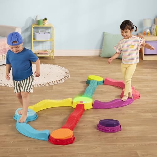 B. toys Balance Beam Set, Musical Wavy Beams & Sensory Stones | Balance & Groove Set with 8 wavy beams, 5 sensory stones, and 1 musical stepping stone for indoor or outdoor play, 3+ Years