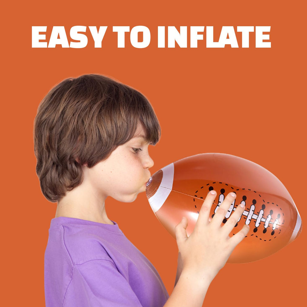 12-Pack Inflatable 16-Inch Footballs for Kids Party Decorations & Favors | Blow-Up Sports-Themed Beach Balls for Game Day & Birthday Supplies and Decorations, Goodie Bag Stuffers