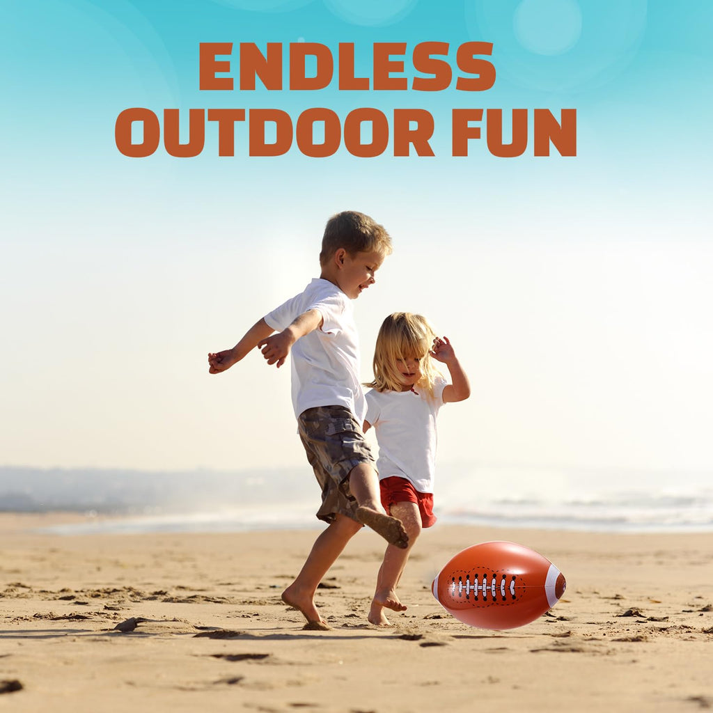 12-Pack Inflatable 16-Inch Footballs for Kids Party Decorations & Favors | Blow-Up Sports-Themed Beach Balls for Game Day & Birthday Supplies and Decorations, Goodie Bag Stuffers