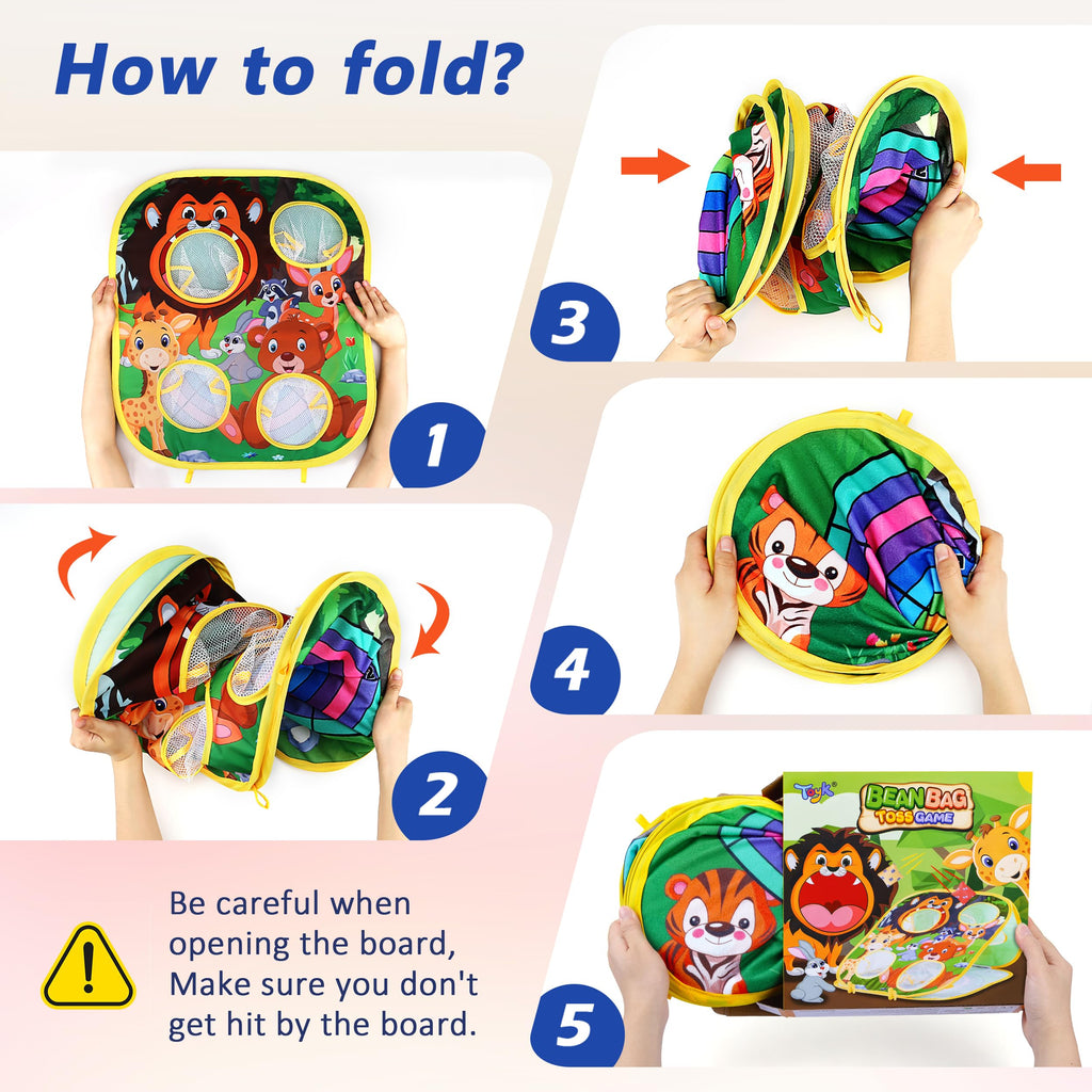 Animal Bean Bag Toss Game Toy Outdoor Toss Game | Family Party Party Supplies for Kids, Gift for Boys Birthday or Christmas for Toddlers Ages 3 4 5 6 Year Old