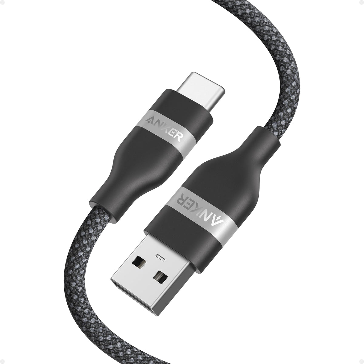 Anker Nano USB A to USB C Cable, CarPlay USB to USB C Cable (3 ft, Balck) | Upcycled-Braided Cord for CarPlay, iPhone 17 / 16 Series, Samsung Galaxy Note20, and More