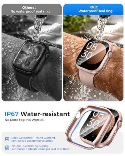 Goton IP67 Waterproof Case with Glass for Apple Watch Series 11/10 42mm | Water-Resistant & Anti-Fog, Tempered Glass Screen Protector Hard PC Cover for iWatch Series 11 42 mm, Sensitive Touch