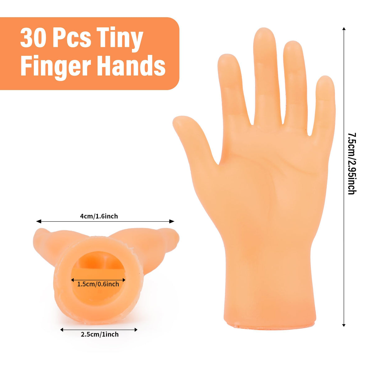 30 Pcs Tiny Finger Hands, Mini Fingers Funny Hand Puppets for Parties | Miniature small hands for finger puppet shows, gag performances, cute little hand fingers, party favors and novelty fun