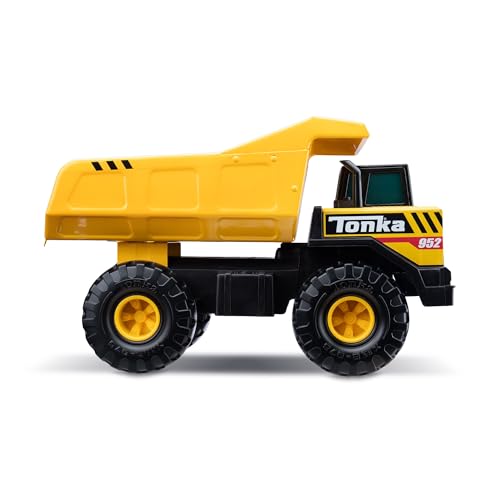 Tonka Steel Classics Mighty Dump Truck - Made with Steel & Sturdy Plastic, Yellow Toy Construction Truck, Boys and Girls, Kids, Toddlers, Ages 3+